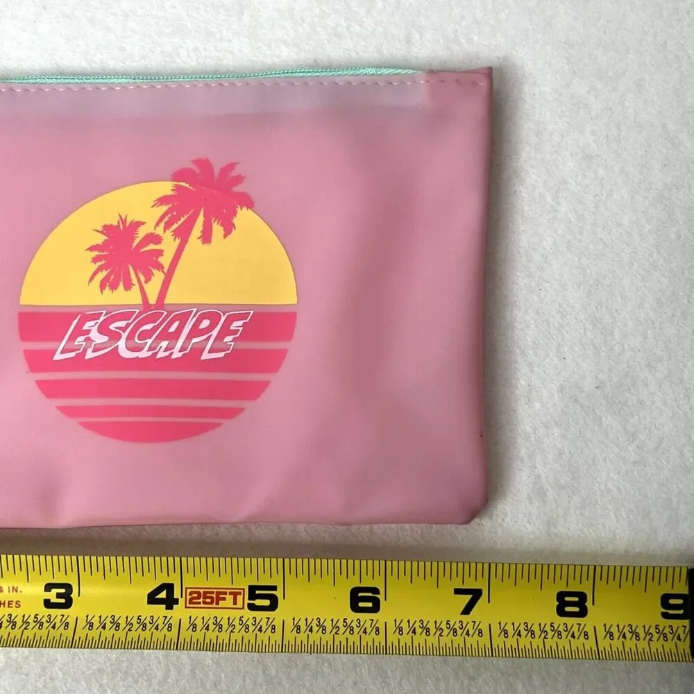 Pink Clear Travel Zip Makeup Bag